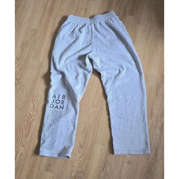 Air Jordan Sweatpants Mens Small Gray Baggy Wide Leg Casual Jumpman Fleece Lined - Picture 4 of 10